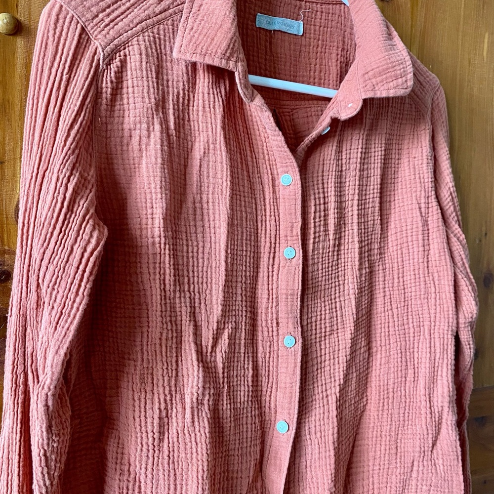 Outerknown Organic Cotton Muslin Button Down Xs - image 2
